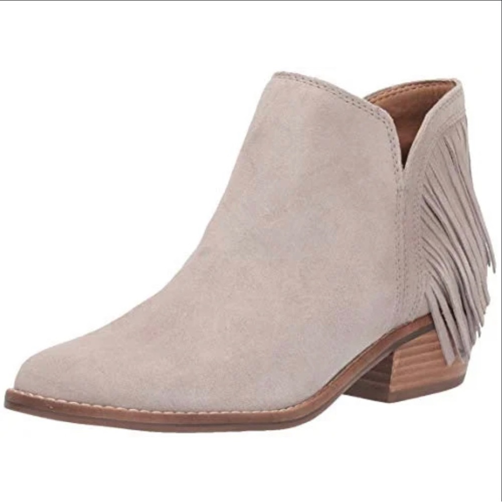NWT Lucky Brand Womens Freedah Chinchilla Leather Booties Size 5.5M